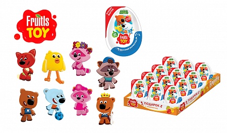 Мармелад в пластиковом яйце с игрушкой МИ-МИ-МИШКИ Fruits Toy, 10г